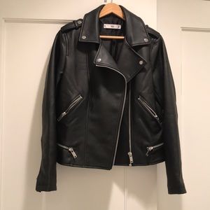 Mango faux leather biker jacket